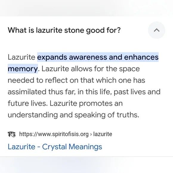 Lazurite Genuine Palm Stone Crystal - Live Show